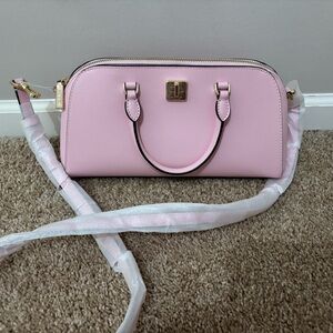 Kate Spade pink leather purse with strap excellent condition